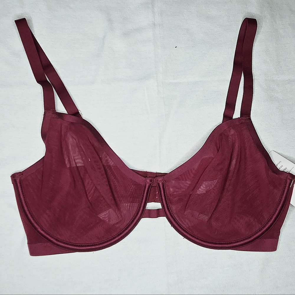 Auden Elegant Lace Red Sheer Feminen Underwire Bra